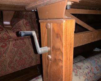 crank for the table #23 German Coffee Table Cranks Up Taller - 66xx26x21-36 $100.00