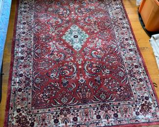 #160 rug br1 rust blue hand knotted rug 48x72 $100.00