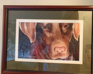 #73 Watercolor of Choclate Lab - Lab-I-ador $30.00
