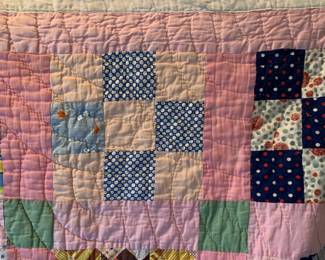 #78 9 patch Hand-/quilted Quilt - 68x74 $60.00