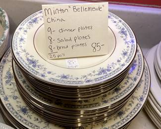 #195 China Minton "Bellemeade"China 25 piece $85.00