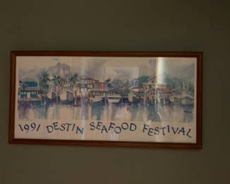 #55 Print of 1991 Destin Food Festival - 13Tx27 $75.00