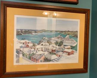 #95 Watercolor Print by Jill Amos Raines 1994 - St. George Island Cruise Ship $80.00