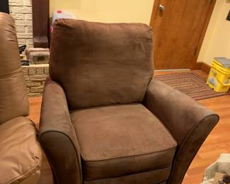 #18 Brown micro fiber suede look recliner $100.00