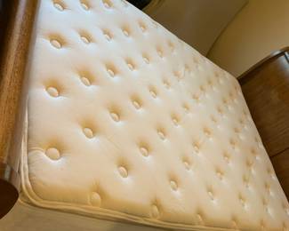 #4	queen oak sled bed with mattress set from Denver mattress 	 $275.00 
