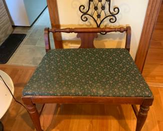 #120 Wood Leg Stool w/Back - 24x16x21 $25.00