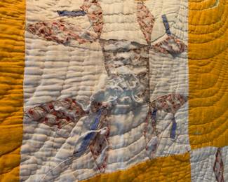 #84 Mustard w/clock center torn and stained - 92x76 $40.00