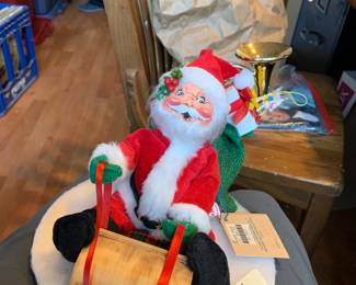 #167 Den-Art Annalee Santa on Sleigh w/Bag $30.00
