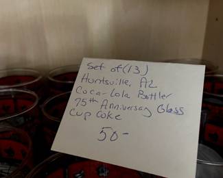 #216 crystal vintage 75th anniversary Cocola glasses set of 13 $50.00