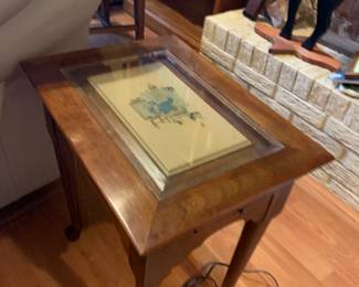 #2 norman rockwell end table with queen ann legs 19x14x22 $100.00