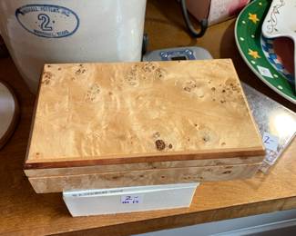 #117 Burled Wood Jewelry Box $25.00