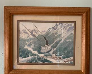 #58 Jane Reed Ross - Original Watercolor of Sky Gondola - 1990 $75.00