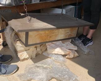 #179 Garage Mid-Century Hanging Tiffany Style Light - 24x63x10(base) w/adjustable Chain $150.00