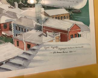 #95 Watercolor Print by Jill Amos Raines 1994 - St. George Island Cruise Ship $80.00