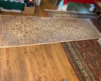 #35 Machine Made Runner Rug - (as is fringe off) - 112 x 34 $75.00