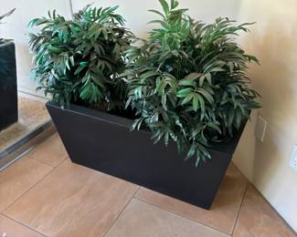 Large Pot with Faux Plants