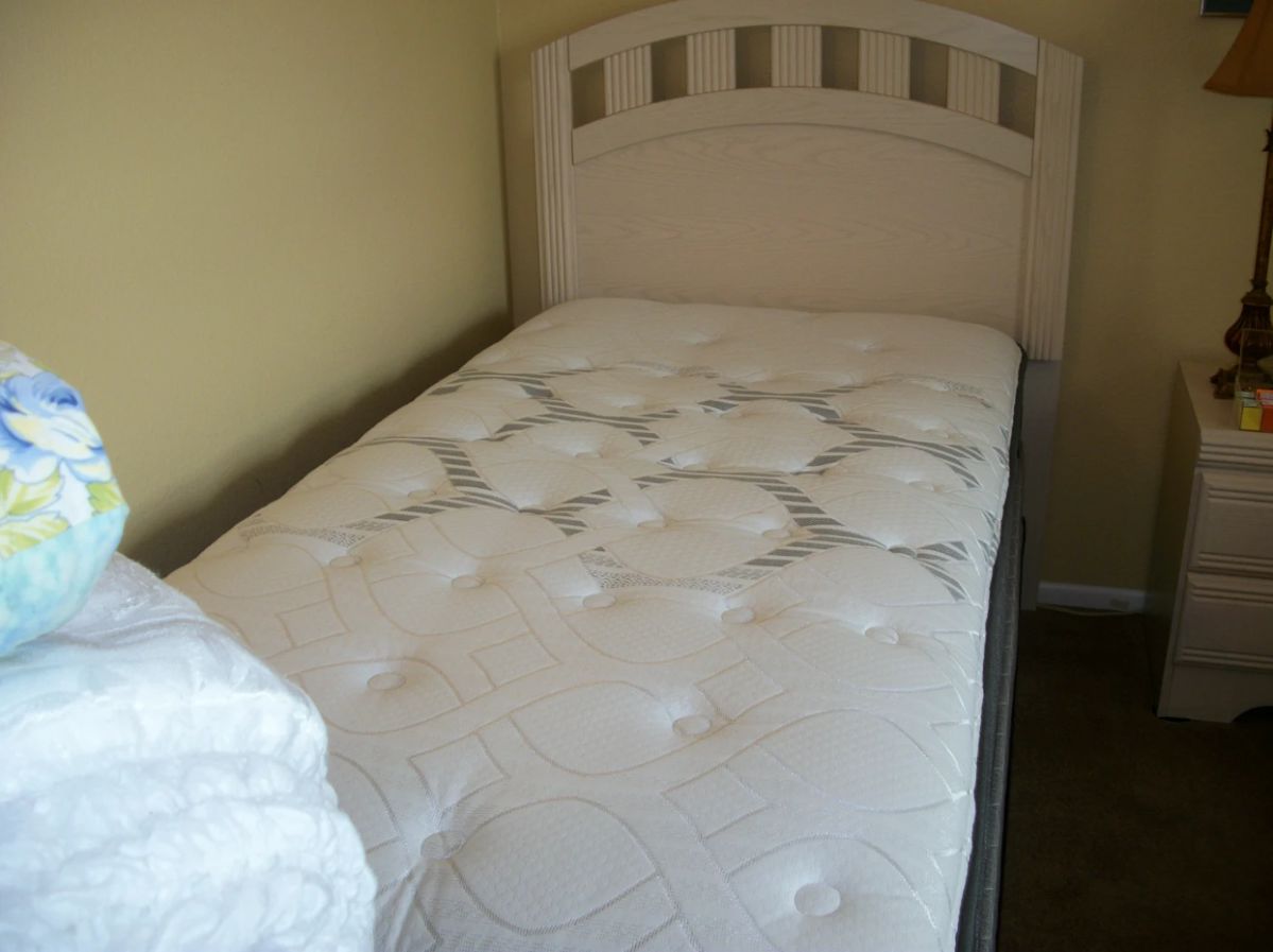 twin beds and bedding