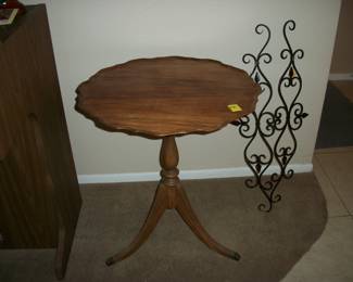 antique table, metal wall decor