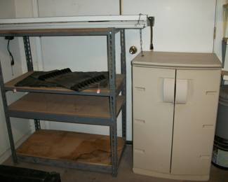 shelving, storage, flouresent lights