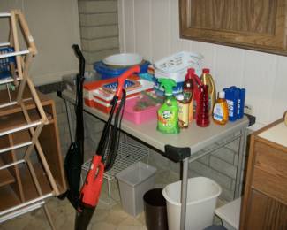 plastic ware, drying rack, wastecans, vac