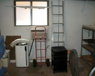 dolly, ladder, rolling storage, shelving
