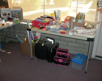 craft items, knitting and crochet needles