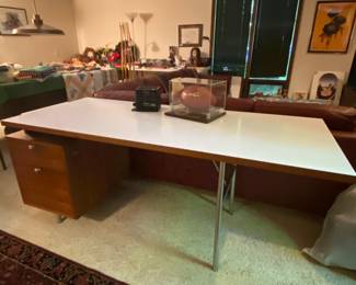 Herman Miller Walnut and Formica 6’Desk