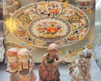 Many serving sets still in boxes like this Asian themed set. Also two punchbowl sets, and a 16 piece set of dishes