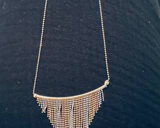 Vintage 14 k gold tricolor tassel necklace 