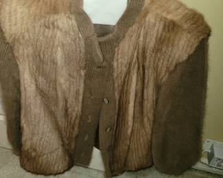 Vtg mink and wool jacket