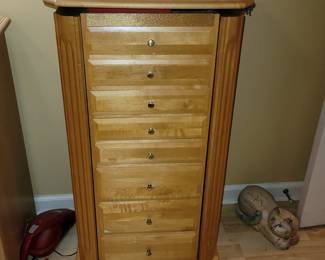 Oak jewelry armoire 