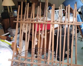 Pair of tobacco stake fence pieces