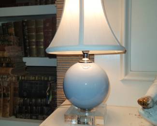 Pair of port 68 lamps with lucite bottoms