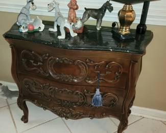 Marble top Bombay style chest 