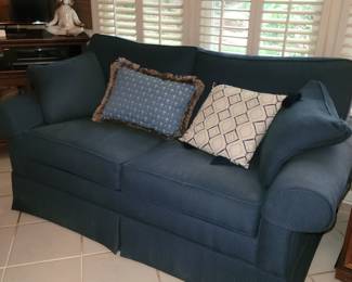 Ethan Allen Navy blue sofa and loveseat