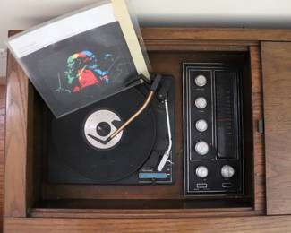 Vintage Sylvania Stereo Console Record Player 