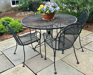 Wrought Iron Table & 4 Chairs