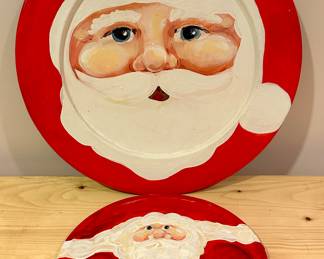 Hand Painted Santa Plates