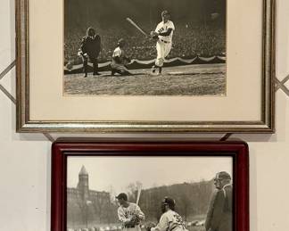 Framed Black & White Baseball Photographs