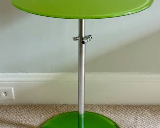 Lime Green Tempered Glass Adjustable Side Table