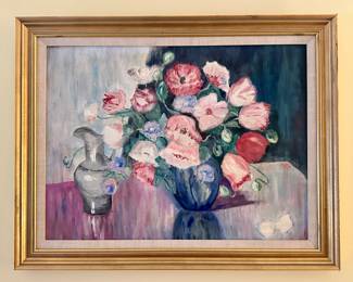 "Peonies" Oil on Board