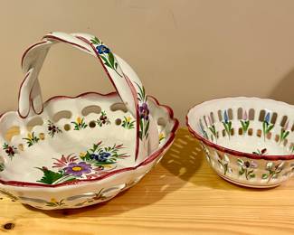 Hand Painted Ceramic Baskets - Portugal