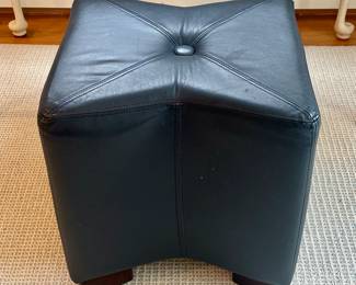 (2) Bassett Furniture Leather Ottomans