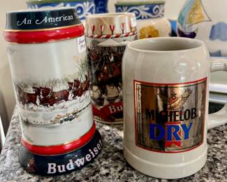 Budweiser & Michelob Dry Beer Mugs