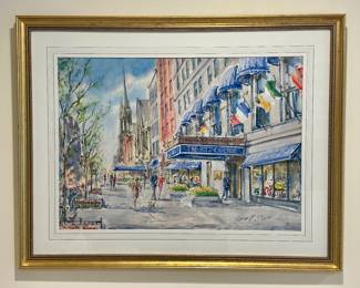 "The Ritz-Carlton" Watercolor Signed Keven J. Shea 1988
