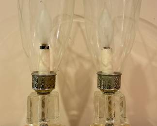 (2) Vintage Crystal Lamps