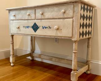 Three Drawer, Hand Painted, Server