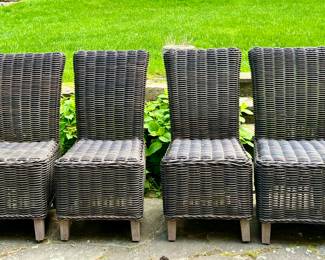 (6) Arhaus Furniture Wicker Chairs