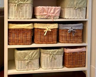 Bookshelf & Wicker Baskets