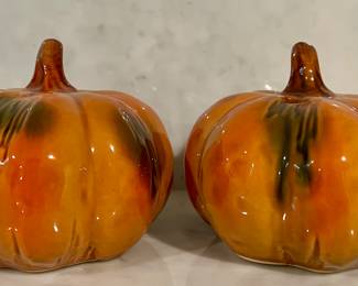 (2) Pottery Pumpkins